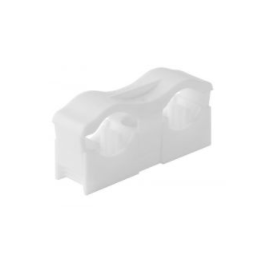 Collier double pour tube D12-22 blanc