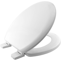 Abattant WC STANDARD charnieres plastique reglables en bois moule blanc