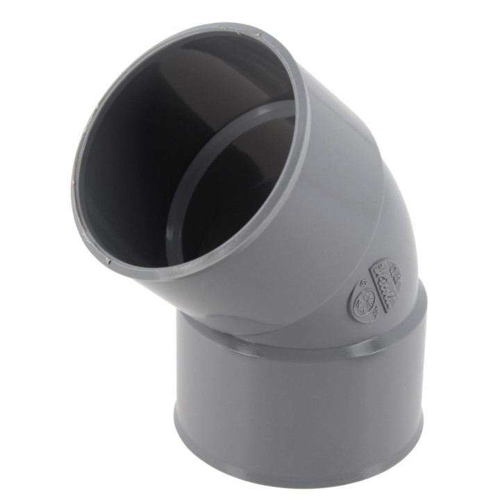Coude pvc evac D63 45° MF - NF