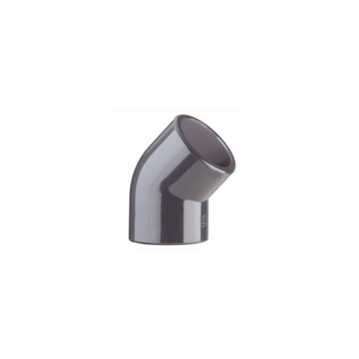 Coude pvc pression acs pn16 d50 45° femelle femelle
