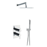 Ensemble de douche thermostatique encastre BLAUTHERM mitigeur douchette et pomme de tete carree 225x225mm chrome