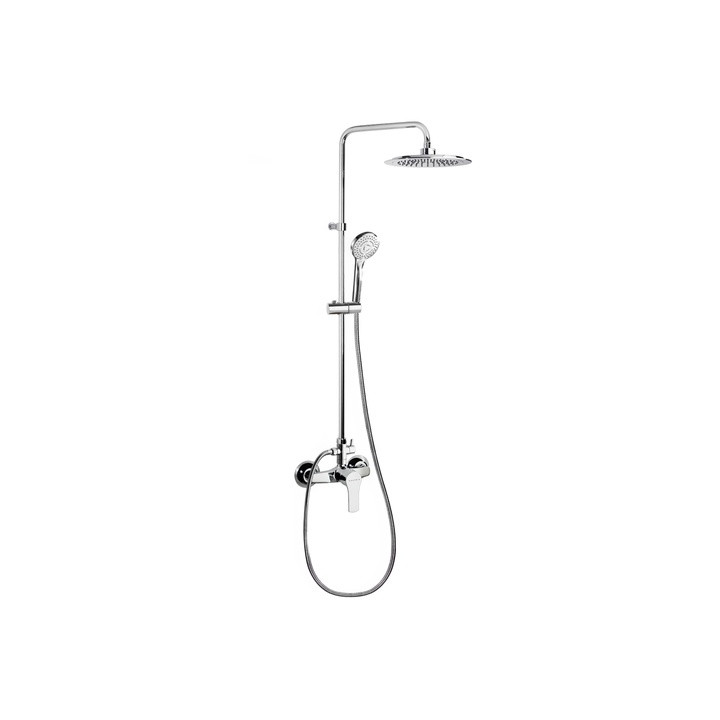Colonne de douche mecanique TITANIUM pomme de tete D240mm tube fixe chrome