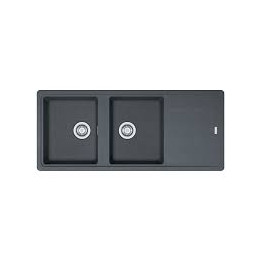 Evier 2 cuves 1 egouttoir 1160x500mm TITAN FRADURA graphite vidage manuel