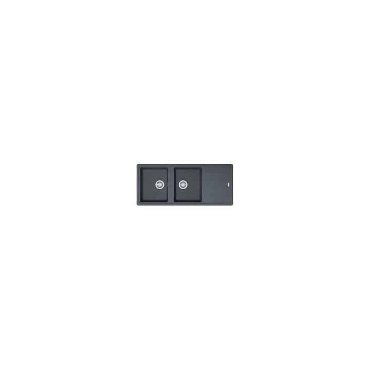 Evier 2 cuves 1 egouttoir 1160x500mm TITAN FRADURA graphite vidage manuel
