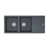 Evier 2 cuves 1 egouttoir 1160x500mm TITAN FRADURA graphite vidage manuel