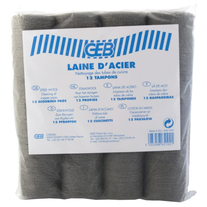 Laine d'acier - sachet de 12 tampons