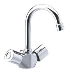 Melangeur lavabo ECO bec orientable chrome avec vidage