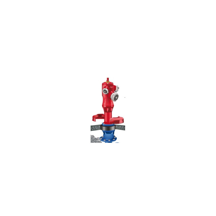 Poteau incendie dn100 + 2xdn65 - 1m tropical non choc