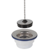 Bonde lavabo D40mm a bouchon + chainette