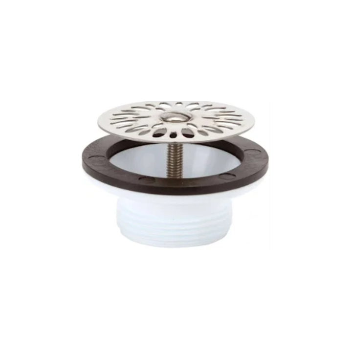 Bonde a grille plate en PVC 1"1/4