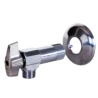 Robinet arret equerre 1/4 tour 1/2-3/8 + rosace