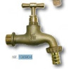 Robinet arrosage arrivee 1/2 nez 3/4 tuyau 1/2 brut laiton