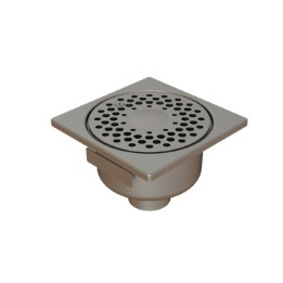 Siphon de sol 150x150mm S/V 50mm inviolable avec cloche en inox 304