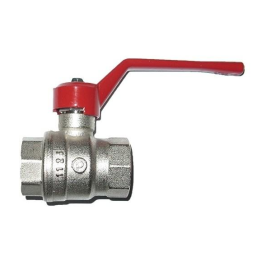Vanne 1/4 tour 1" MF ACS poignee plate rouge