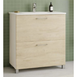 Meuble SDB 80x81x45cm HAPPY chene aurora avec vasque