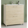 Meuble SDB 80x81x45cm HAPPY chene aurora avec vasque