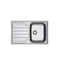 Evier 1 cuve 1 egouttoir FLASH 780x500xH160mm inox vidage manuel