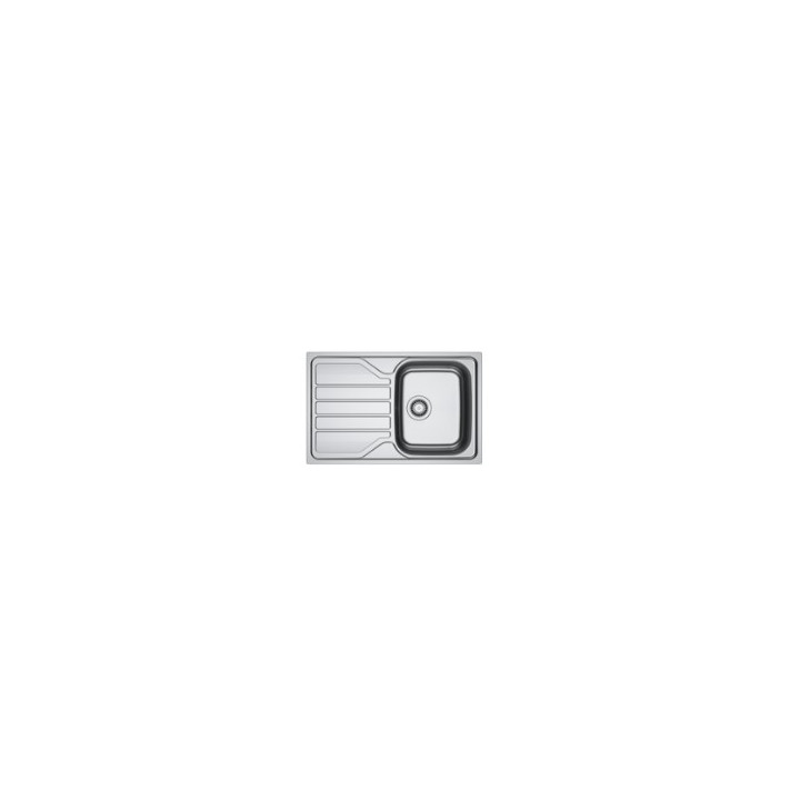 Evier 1 cuve 1 egouttoir FLASH 780x500xH160mm inox vidage manuel