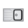 Evier 1 cuve 1 egouttoir FLASH 780x500xH160mm inox vidage manuel
