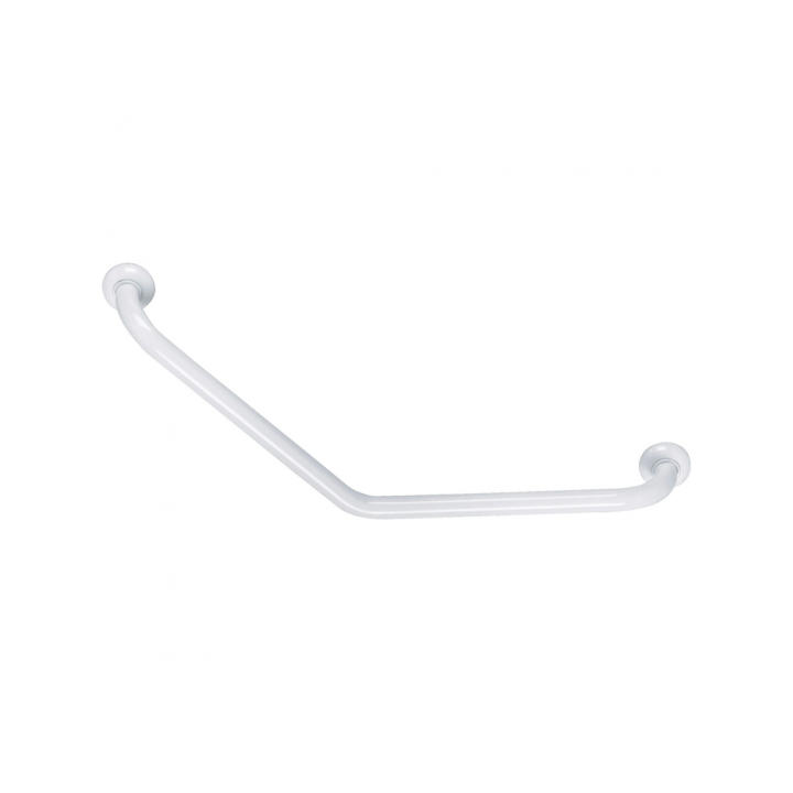 Barre d'appui coudee 135° D30mm 400x400mm blanc