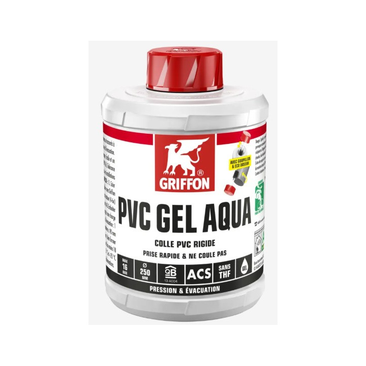 Colle pvc GEL AQUA rigide a prise rapide bidon 1L