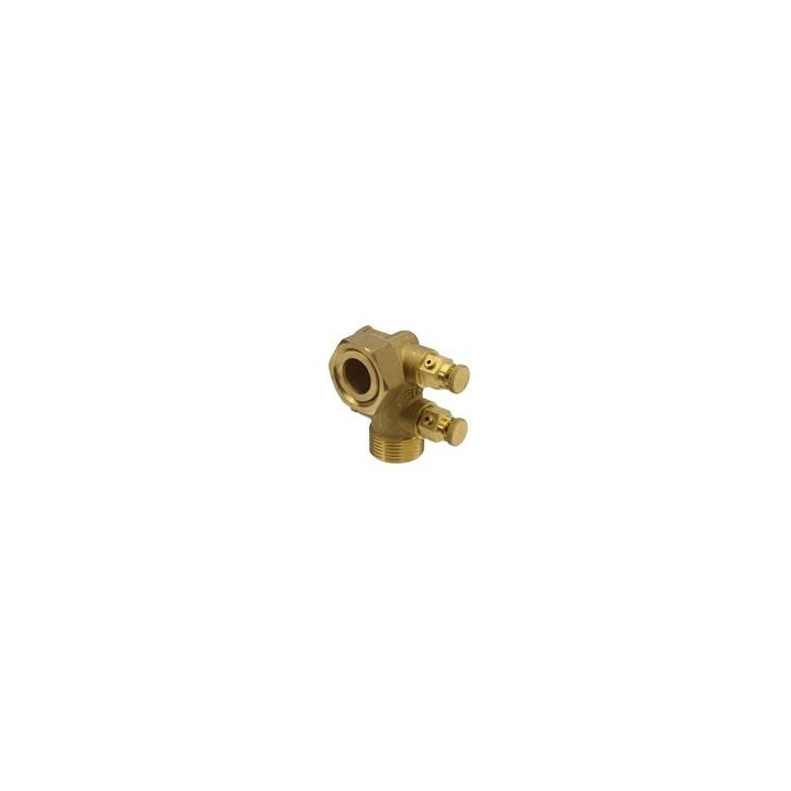 Clapet anti pollution coude equerre 3/4'' mf avec 2purges inamovibles